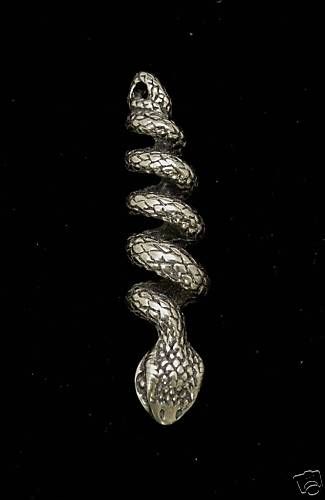 SPIRAL SNAKE Pewter Pendant Necklace ftb224  