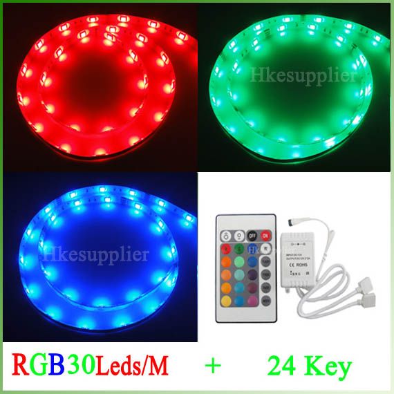 1M 5050 RGB SMD Waterproof LedStrip 30LED+IR Controller  