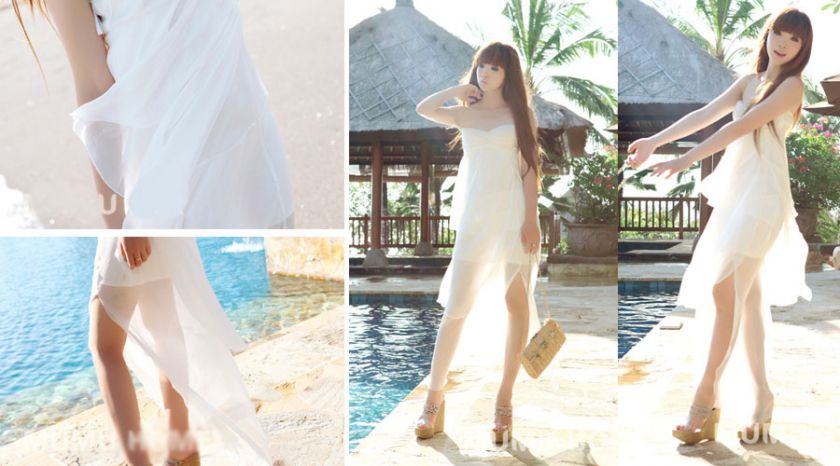 2012 Summer Bali Womens Sexy Elegant Chiffon Asymmetric Split Beach 