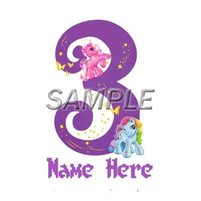 MY LITTLE PONY 3RD BIRTHDAY IRON ON TRANSFER 3 SIZES  