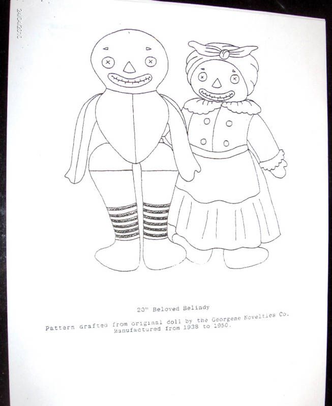 Vintage DOLL Pattern BELOVED BELINDY RAG MAMMY DOLL  