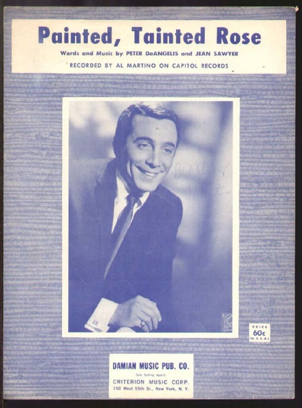 Painted Tainted Rose 1963 AL MARTINO Sheet Music  