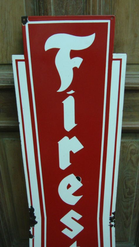 NICE FIRESTONE ENAMEL PORCELAIN SIGN FROM 40S  