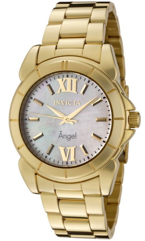 Invicta 0460 Angel Collection Stainless Gold Tone Mother of Pearl 