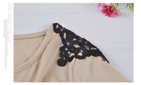 Fashion Flower Shoulder Casual Clubwear Crew Neck Long Sleeve Mini 