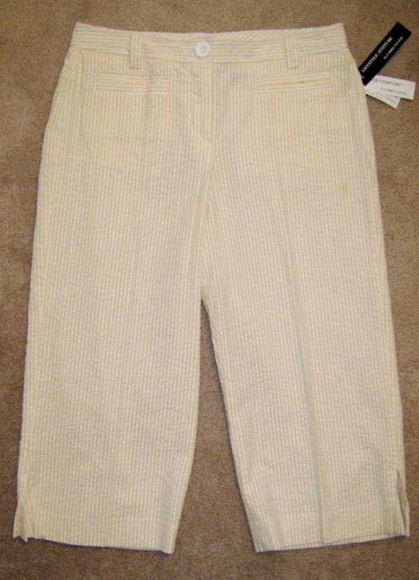 SO CUTE COTTON STRIPE SEERSUCKER CAPRIS CRUISE RT $40  