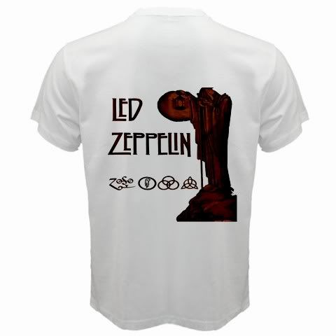 NEW LED ZEPPELIN MENS WHITE T SHIRT S,M,L, XL, XL,2XL  