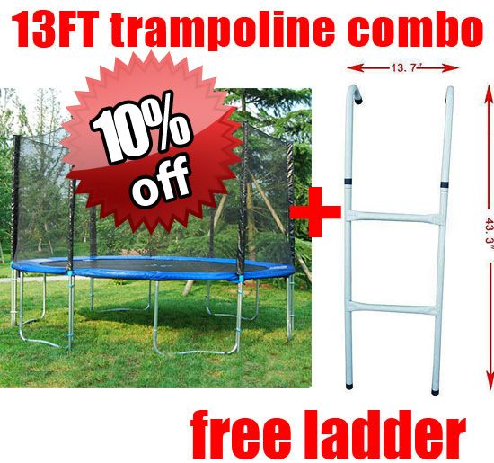 14ft Combo Round Trampoline Net & Blue Safety Pad  