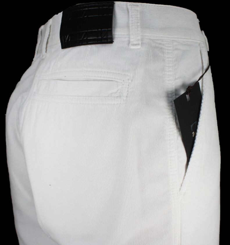 NEW100%AUT ZEGNA WHT CORDUROYS REG RISE JEANS PANTS 36  