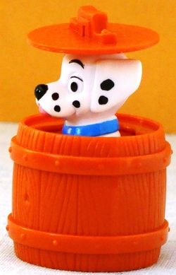 McDonald 101 Dalmatian TOY Ornament #96 POP UP /BARREL  