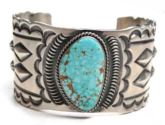 Randy Boyd–BIG Heavy Traditional Navajo Turquoise Cuff  