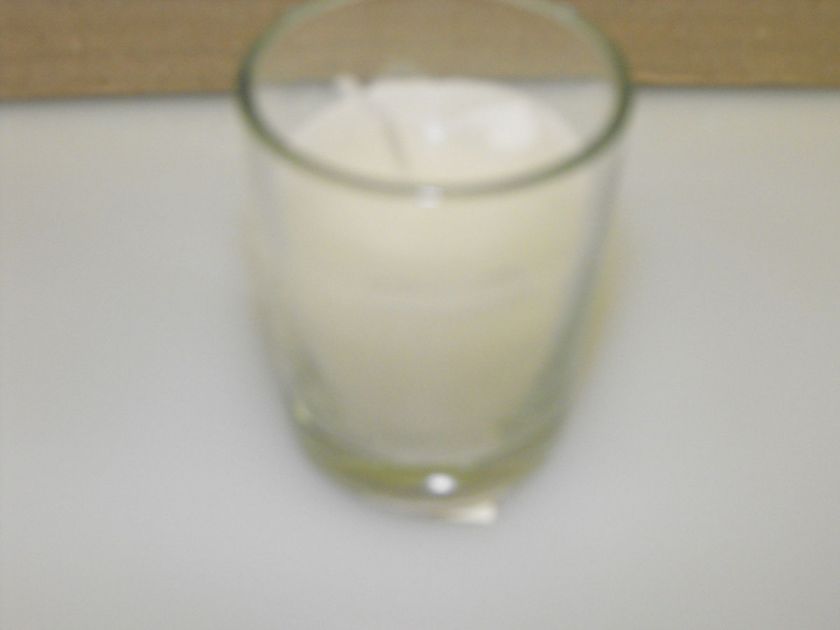 50   CLEAR glass IVORY candle 10hr glass filled votive (elegant 