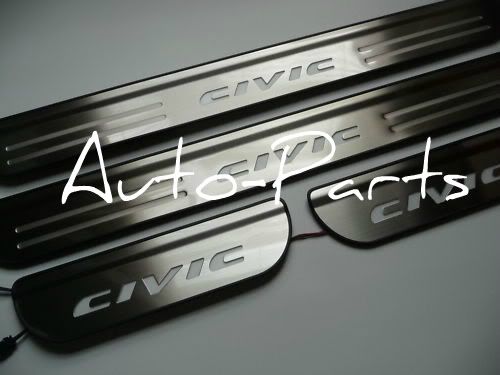 2006   2011 Honda Civic Stainless Steel LED Door Sill Sills duel tone 
