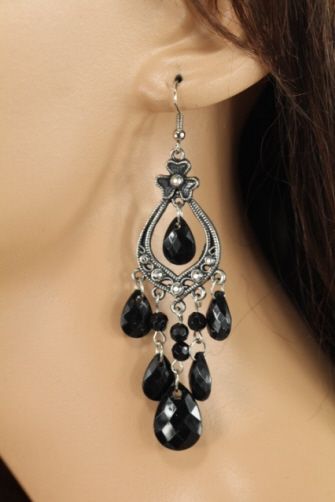 121AVENUE   Fabulous Dangling Earring Set Black NEW  