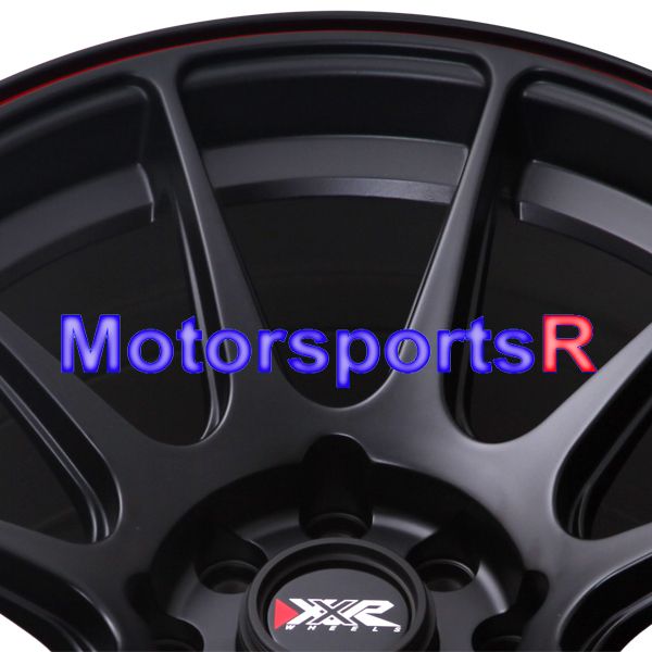 16 16x8 XXR 527 Black Red Stripe Concave Rims Wheels 4x100 90 00 05 
