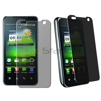 For LG T Mobile G2X Black TPU Gel Case+Privacy Film  