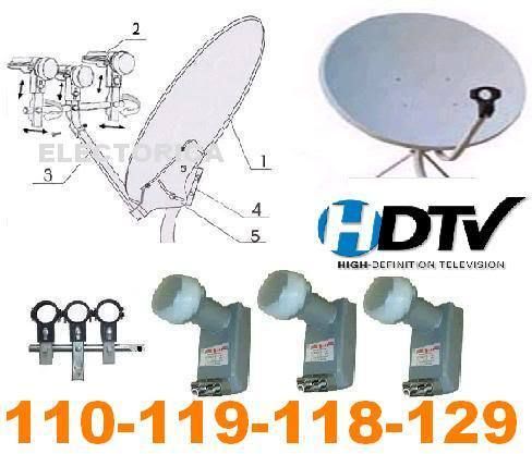 33 SATELLITE DISH 1000 500 NETWORK LNB 110 118 129 HD  