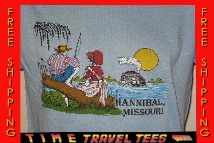   80s HANNIBAL MISSOURI T Shirt tourist steamboat SMALL soft thin comfy