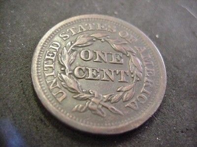 1852 BRAIDED HAIR LARGE CENT EXTRA FINE XF OFF CENTER MINT ERROR 