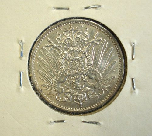 1915 A GERMAN ONE MARK SILVER COIN, BU  