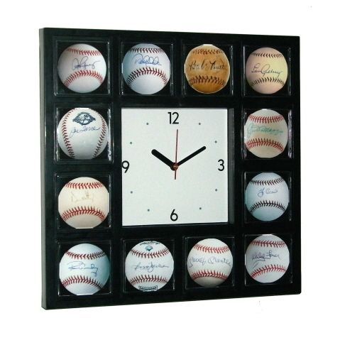 New York Yankees Signed Baseball Clock Ruth Mantle Ford  