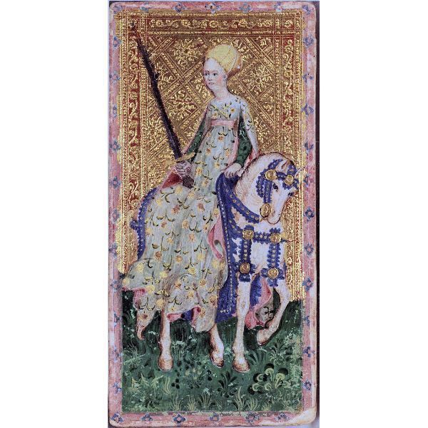 Cary Yale Visconti Tarot Print FEMALE KNIGHT OF SWORDS  