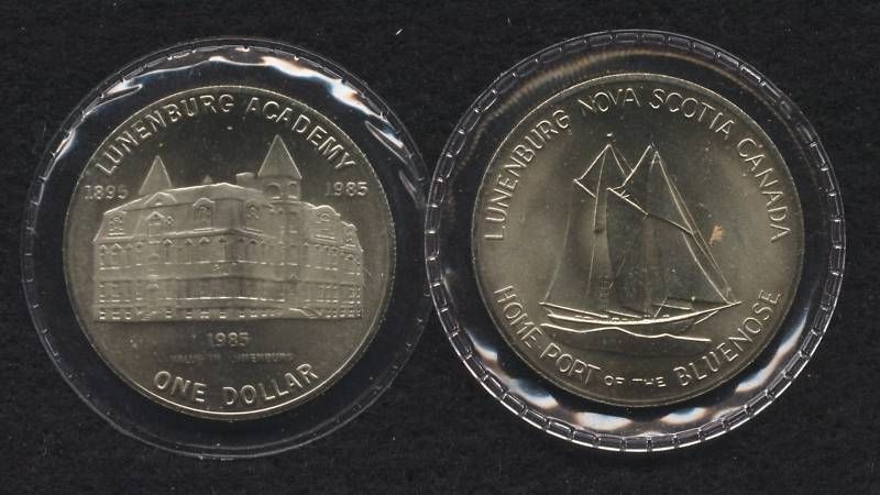 1985 Bluenose Lunenburg Trade Dollar  