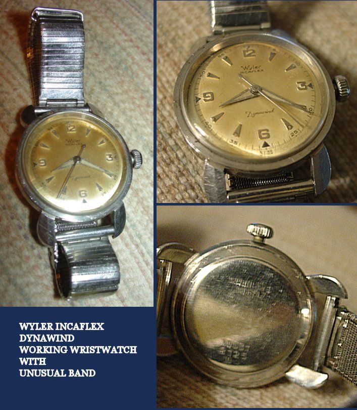 WYLER INCAFLEX DYNAWIND WORKING WRISTWATCH LOOK{QjQ}  