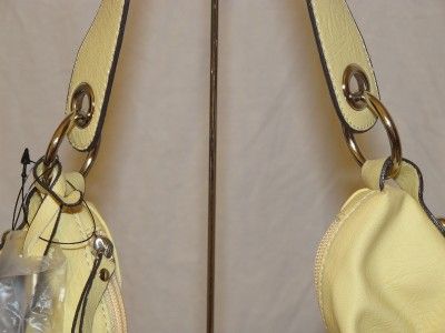   LEATHER Like STUDDED Handbag HOBO Purse by XOXO Pale Yellow/Butter