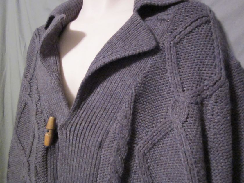 mens X Ray Xray cableknit cardigan sweater jacket L nwt toggle  