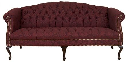 Queen Anne Tufted Sofa and Loveseat w/Nailhead  