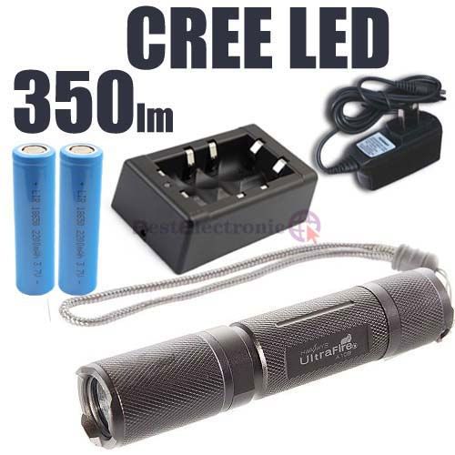 UltraFire CREE Q5 Torch LED Flashlight +Battery+Charger  