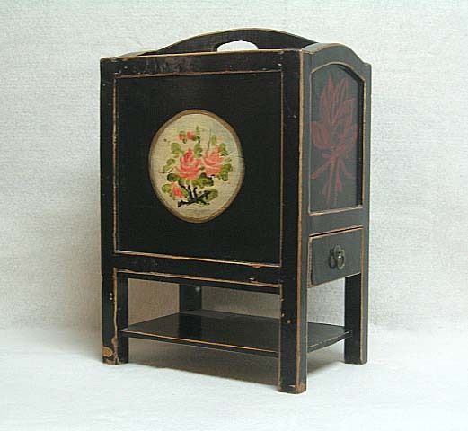 Black Chinese Painted Wooden Magazine Rack B12 22a  