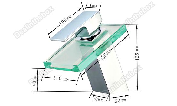 Faucet Waterfall Square Glass Kitchen Bathroom Vanity Vessel Sink New 