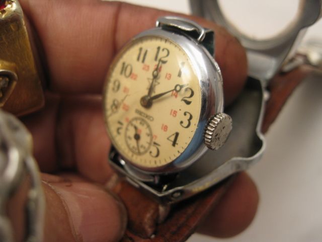 WWII JAPANESE SEIKOSHA SEIKO MILITARY WATCH W OUTER CASE LEATHER 