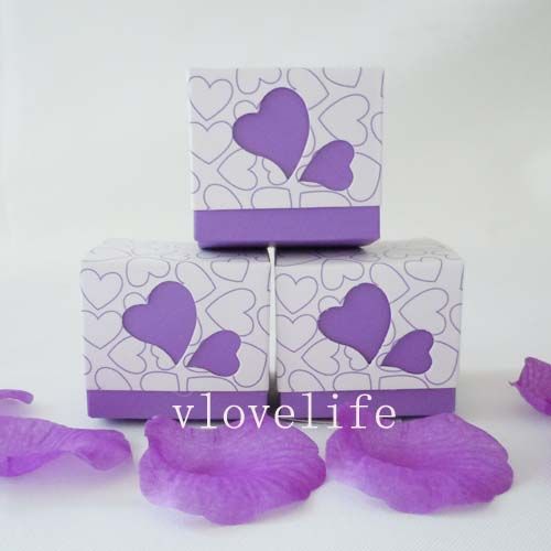 50PCS 2X2X2 Gift Boxes Heart Design Wedding Party Favor  