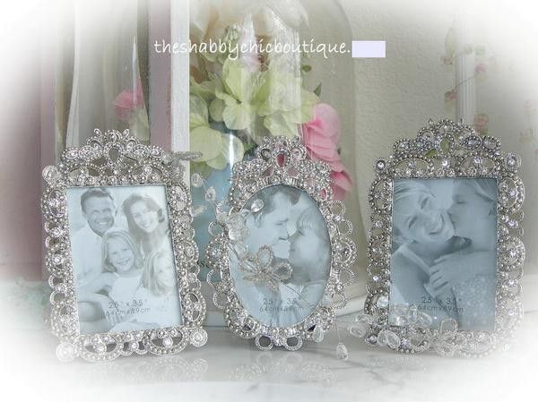 Set 3 Shabby Tiara Rhinestone French Chic Picture Petite Ornate Photo 