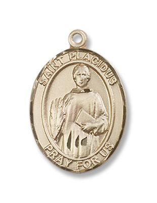 Gold Filled St. Placidus Medal Saint Protector Patron  