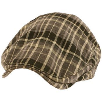 Summer Cotton Plaid Ivy Cabby Flat Cap Hat Charcoal LXL  