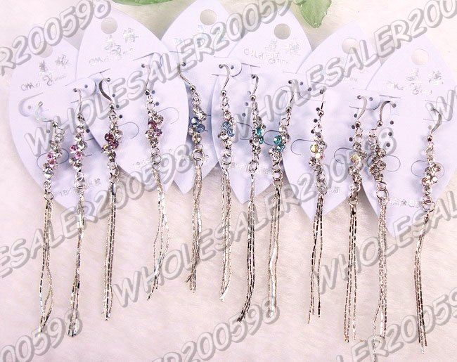 WHOLESALE 72Pairs Vogue Diamante &Plating Silver Earrings/MIXED