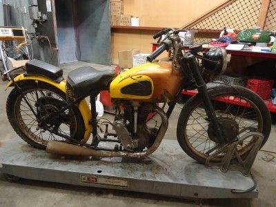 1948 Velocette KSS MK II 350cc OHC original bike, incomplete, parked 