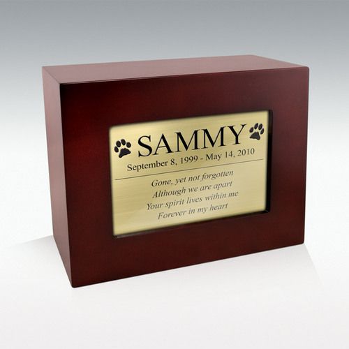 Precious Poems Pet Cremation Urn   Rose Wood Finish   