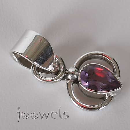 Genuine Amethyst Pendant Sterling silver #013  