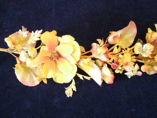 Vintage Millinery Flower 23 Yellow Velvet Pansies KJ8  