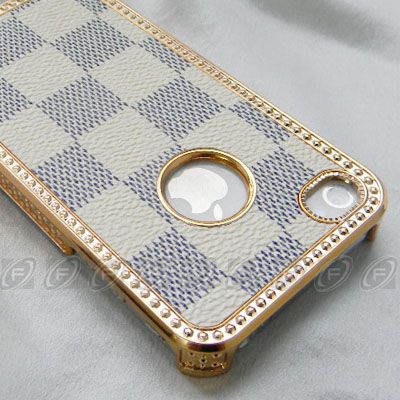   Hard Case Snap On Cover With Chrome Frame For iPhone 4S & 4  