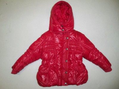 GIRLS NEXT RED PADDED WINTER JACKET 3 4 YEARS  