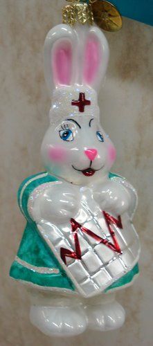 RADKO Off The Charts ORNAMENT Rabbit NURSE 1013142  