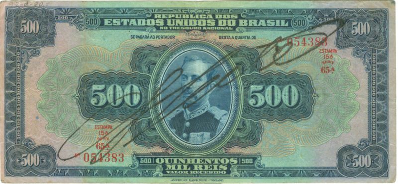 BRAZIL REIS 500,000 P 92c ND(1942) R 163c VF  SCARCE  