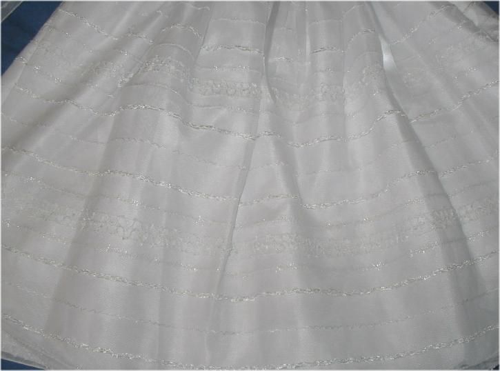 NWT WEDDING PARTY WHITE FANCY TULLE SILKFLOWER DRESS 6X  