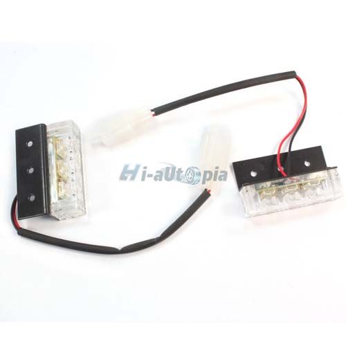 LED Car Flash Strobe Light Red and Blue 2 Pcs HS 51035 2C  